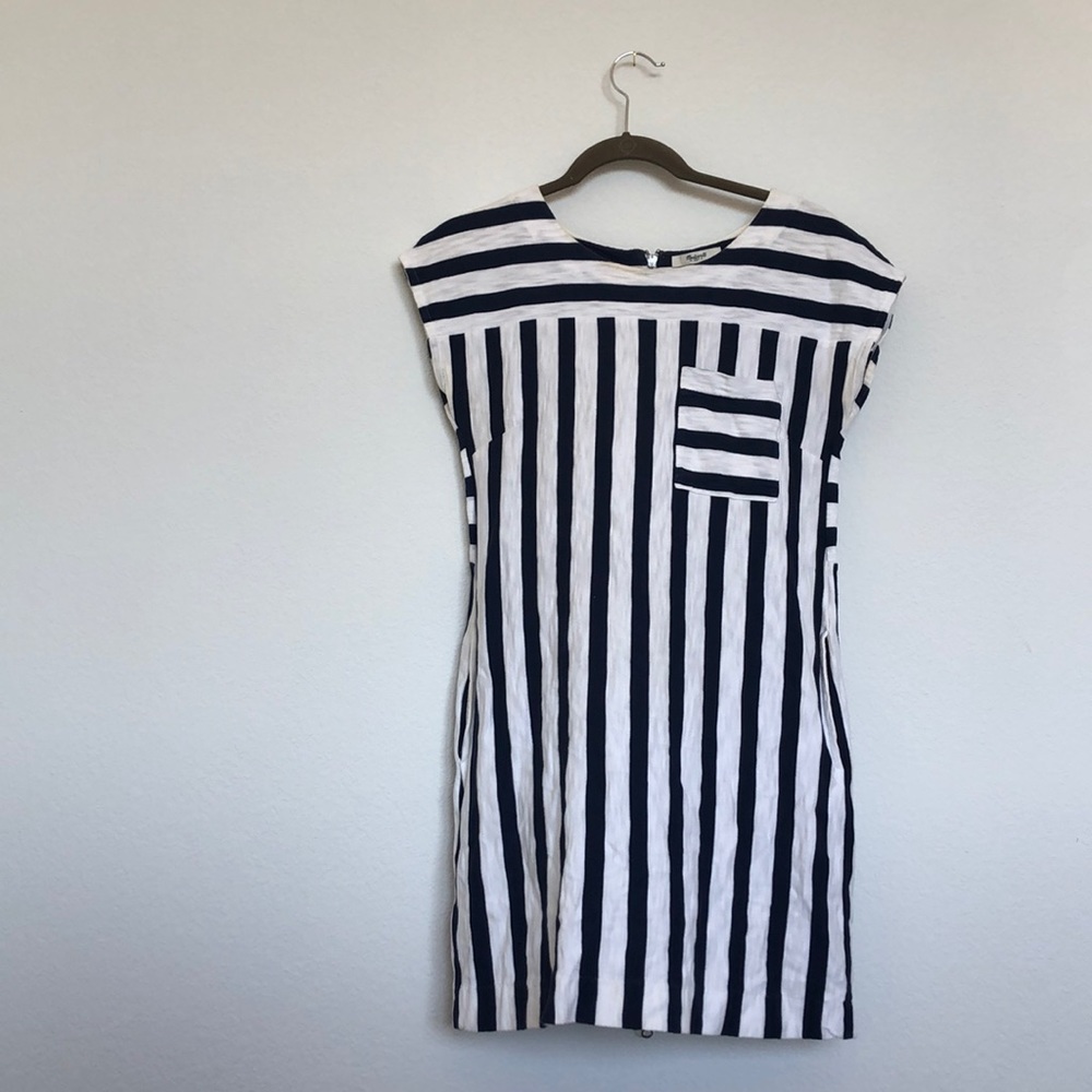 Navy and white dress
